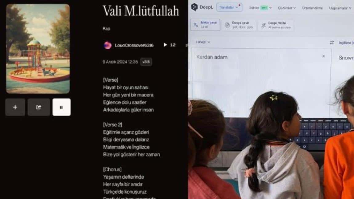 Vali M. Lütfullah Bilgin İlkokulu Öğrencilerinden Yapay Zekâ Destekli Şarkı